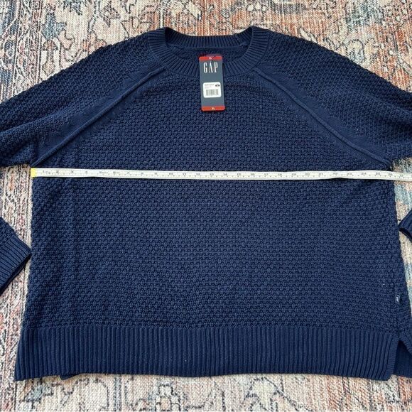 Gap NWT Textured Midnight Navy Crew Neck Sweater Size XL - Picture 10 of 14